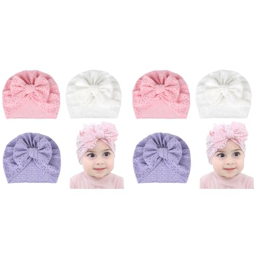 PALAY® 6PCS Baby Cap for 3-6 Months, Soft Baby Turban Cap for Baby Girl Boy, Stretchy Big Bow Baby Caps for Born 0-3 Months, Breathable Lovely Newborns Infant Hat Shower Gifts PALAY® 6PCS Baby Cap for 3-6 Months, Soft Baby Turban Cap for Baby Girl Boy, Stretchy Big Bow Baby Caps for Born 0-3 Months, Breathable Lovely Newborns Infant Hat Shower Gifts